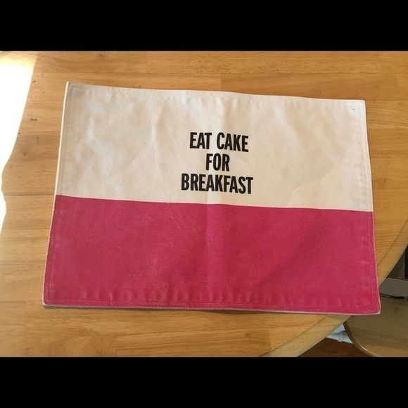 Kate Spade 4 Pink and White “Eat Cake For Breakfast” Placemats - Picture 3 of 9